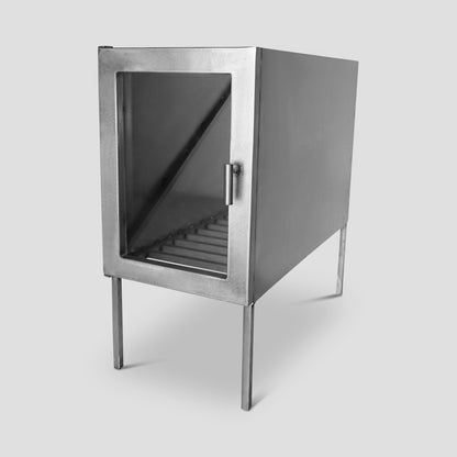 Stainless Steel Fire Pit with Glass Door